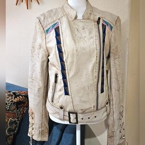 NEW Genuine Leather Jacket Distressed UNIQUE RARE